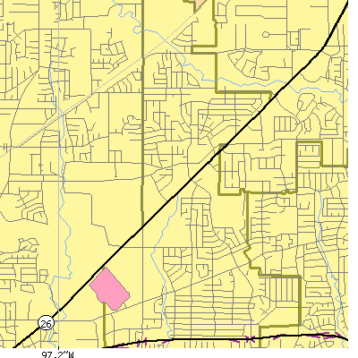 Zip code 76054 close-up map