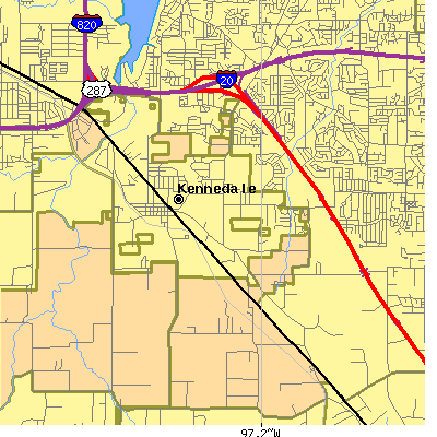 Zip code 76060 close-up map