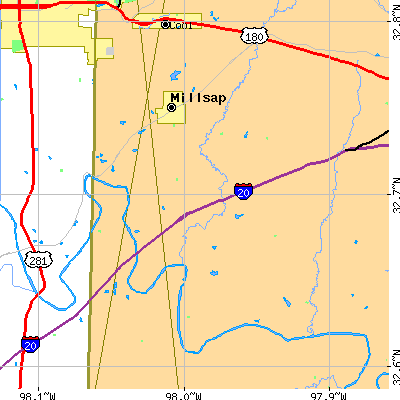 Zip code 76066 close-up map