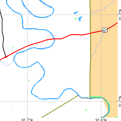 Zip code 76070 close-up map