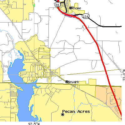 Zip code 76071 close-up map