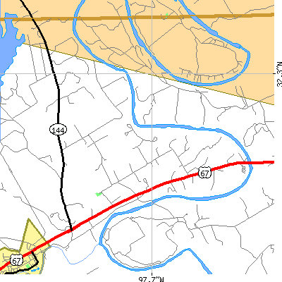 Zip code 76077 close-up map
