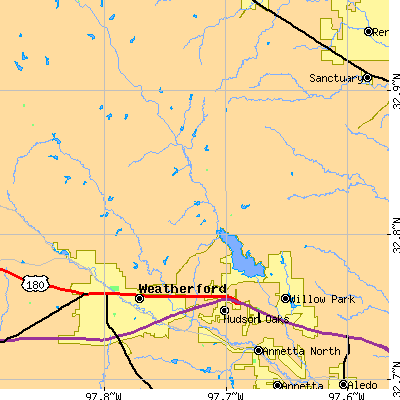 Zip code 76086 close-up map
