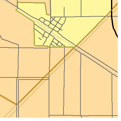 Zip code 93665 close-up map