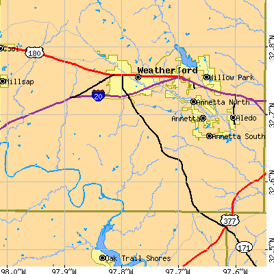 Zip code 76087 close-up map
