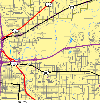 Zip code 76103 close-up map