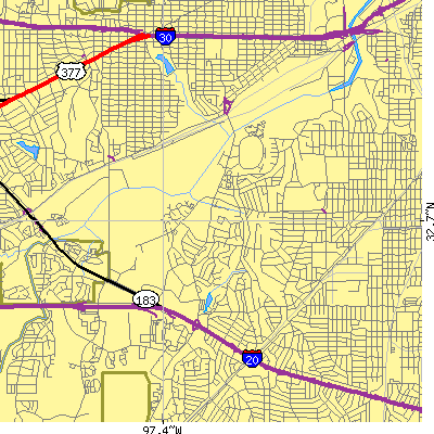 Zip code 76109 close-up map
