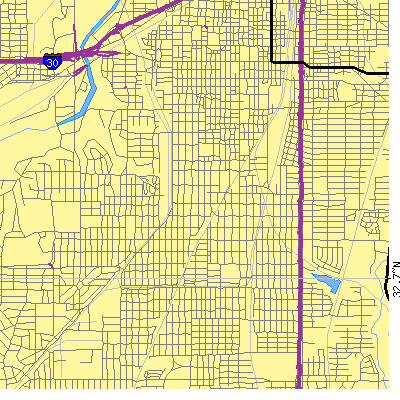 Zip code 76110 close-up map