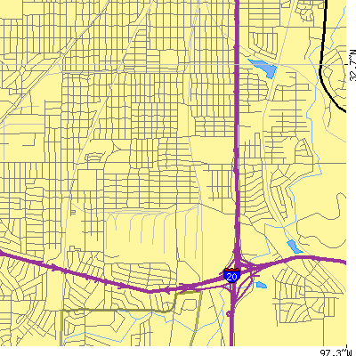 Zip code 76115 close-up map