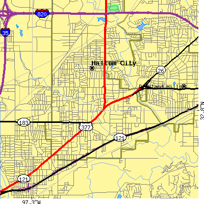 Zip code 76117 close-up map