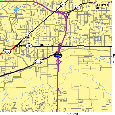 Zip code 76118 close-up map
