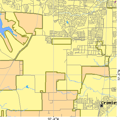 Zip code 76123 close-up map