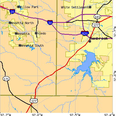 Zip code 76126 close-up map