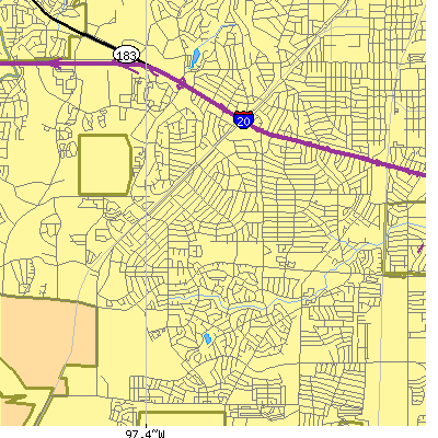 Zip code 76133 close-up map