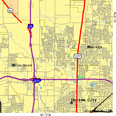 Zip code 76137 close-up map