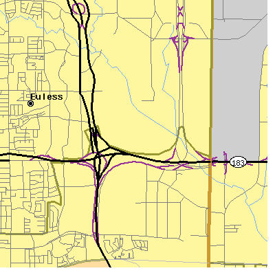 Zip code 76155 close-up map
