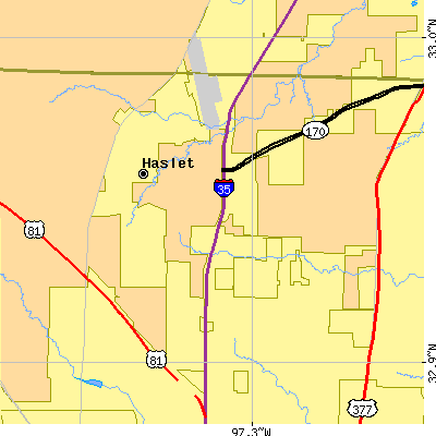 Zip code 76177 close-up map