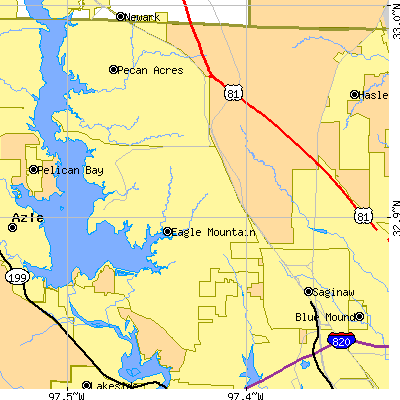 Zip code 76179 close-up map