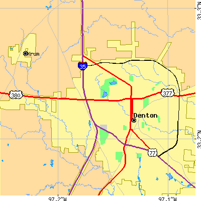 Zip code 76207 close-up map