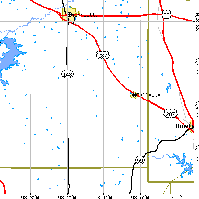 Zip code 76228 close-up map