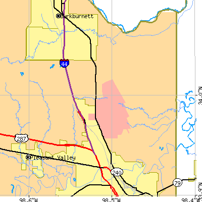 Zip code 76305 close-up map