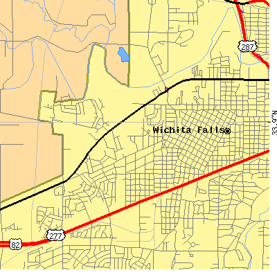 Zip code 76309 close-up map
