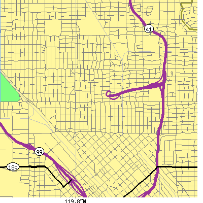 Zip code 93701 close-up map