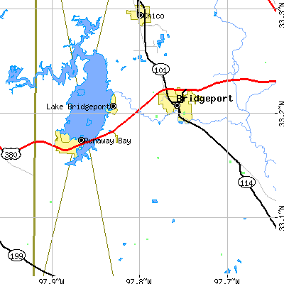 Zip code 76426 close-up map