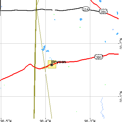 Zip code 76427 close-up map