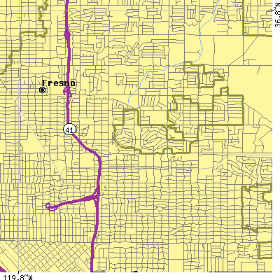 Zip code 93703 close-up map