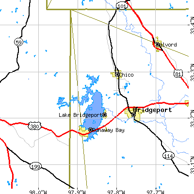 Zip code 76431 close-up map