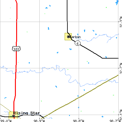 Zip code 76435 close-up map
