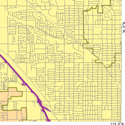 Zip code 93705 close-up map