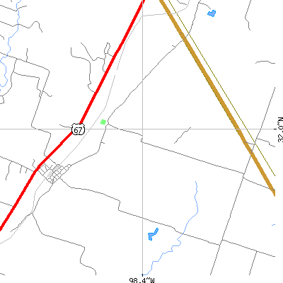 Zip code 76468 close-up map