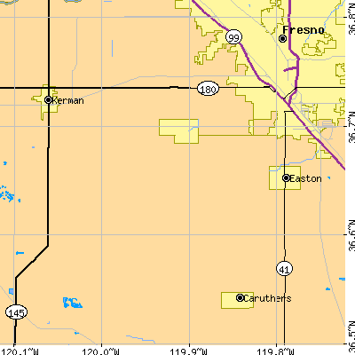 Zip code 93706 close-up map