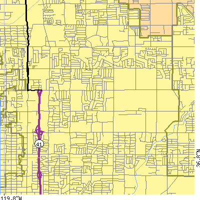 Zip code 93710 close-up map