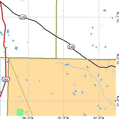 Zip code 76487 close-up map