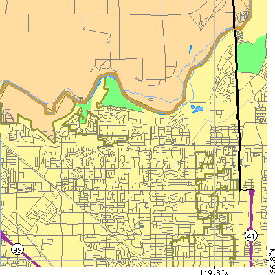 Zip code 93711 close-up map