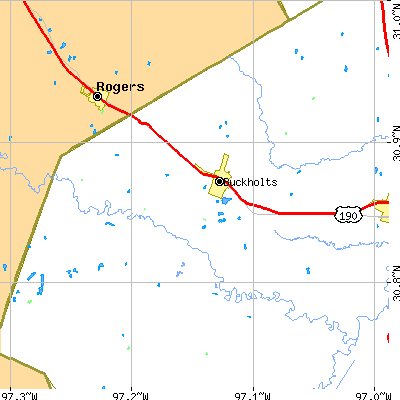 Zip code 76518 close-up map