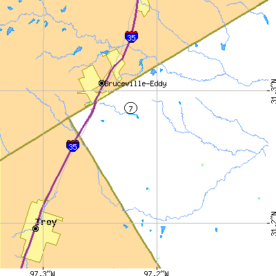 Zip code 76524 close-up map