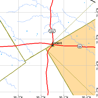 Zip code 76525 close-up map