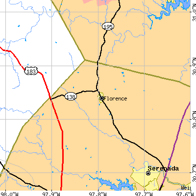Zip code 76527 close-up map