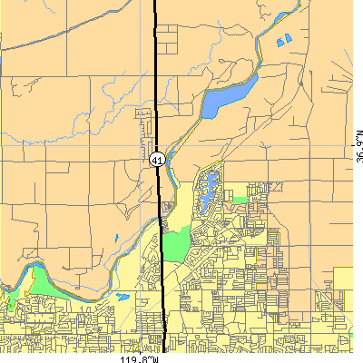 Zip code 93720 close-up map