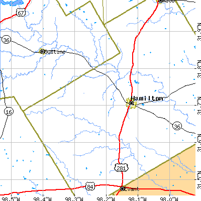 Zip code 76531 close-up map