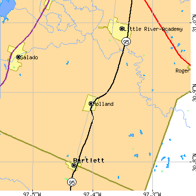 Zip code 76534 close-up map