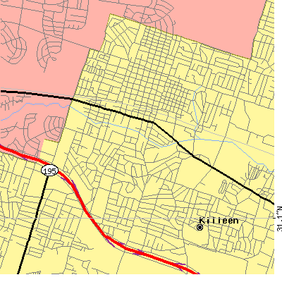 Zip code 76541 close-up map