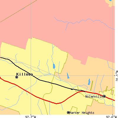 Zip code 76543 close-up map