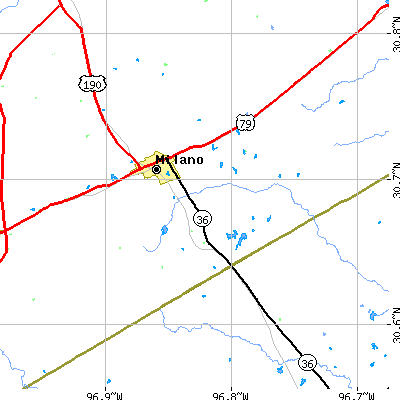 Zip code 76556 close-up map