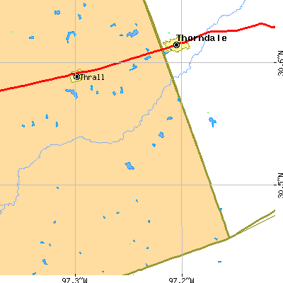 Zip code 76578 close-up map