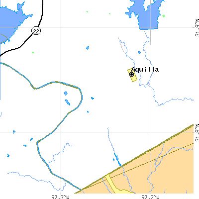 Zip code 76622 close-up map